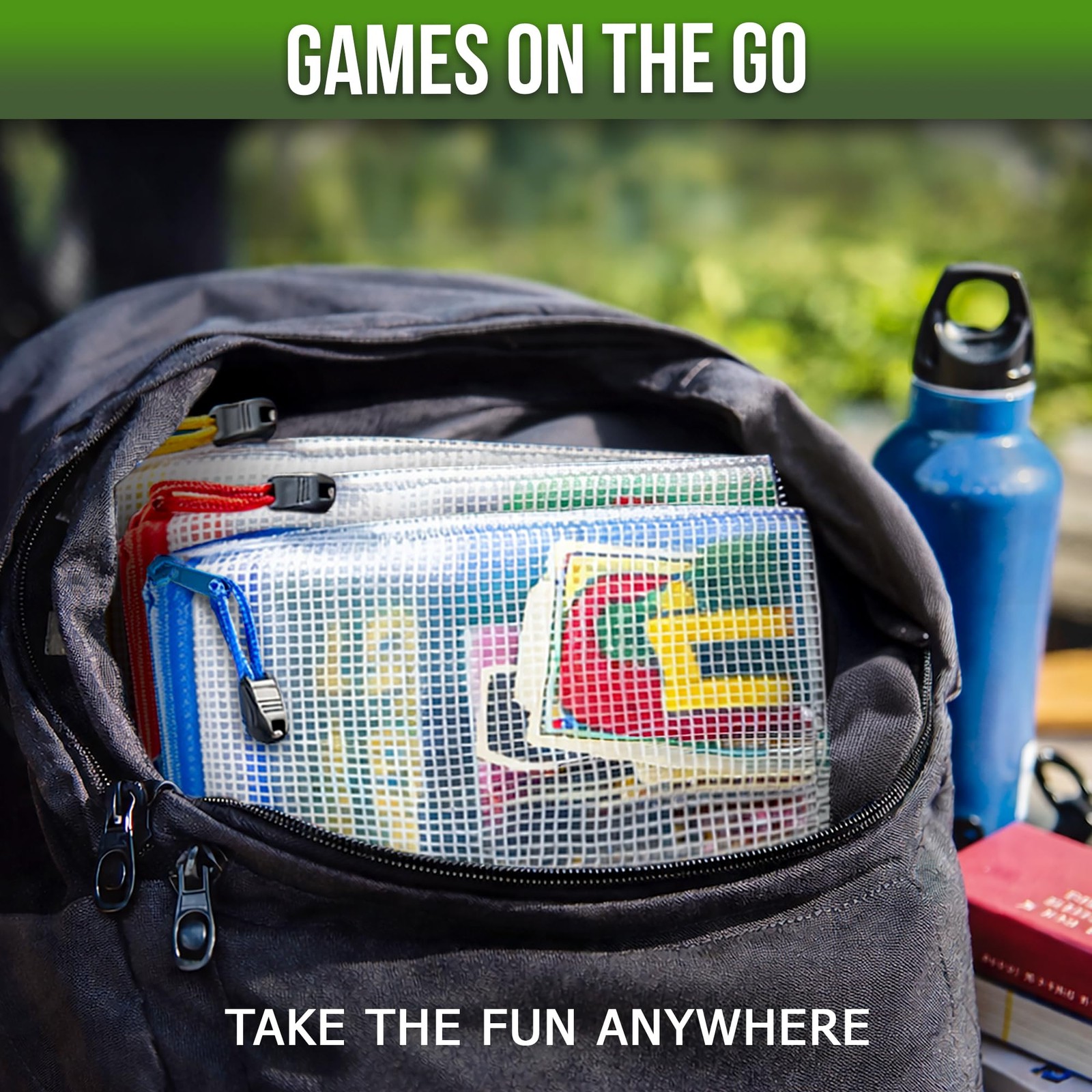 10 Pack Large Mesh Zipper Pouch B4 (12x15in) – Game 10 B4, Multicolor