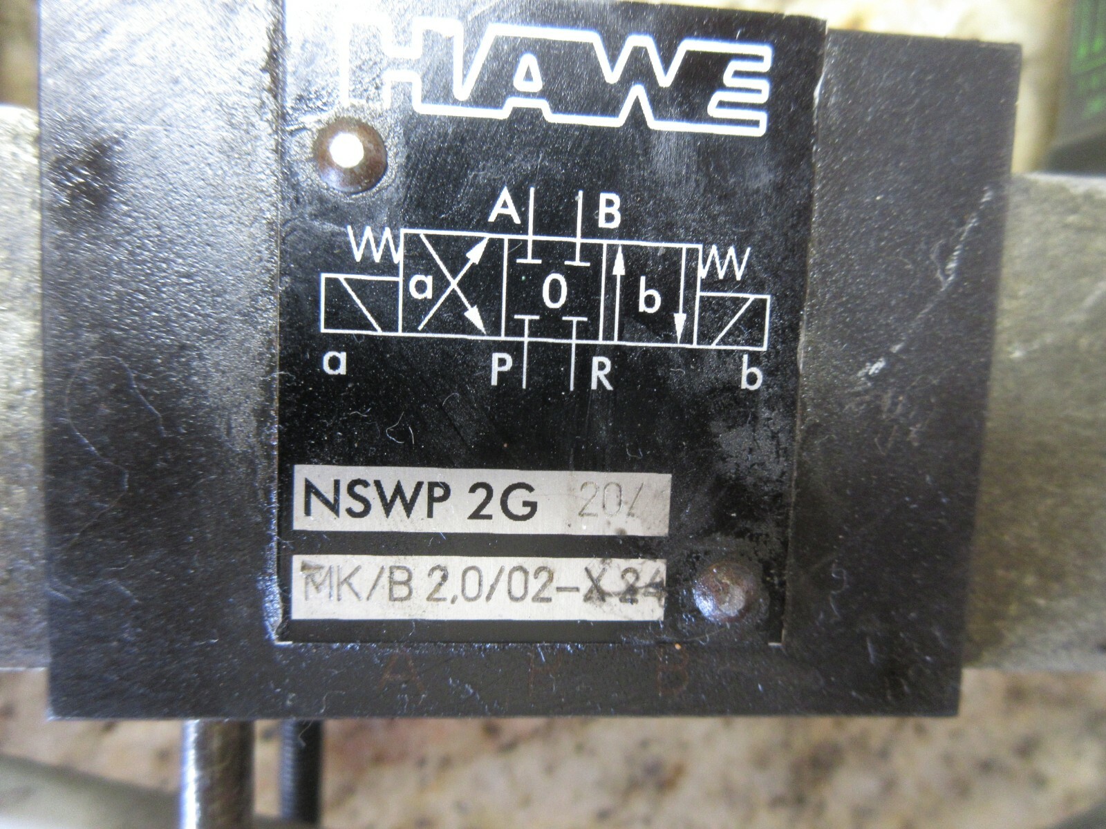 HAWE VALVE NSWP 2G 20 MK/B 2.0/02-X24 NSWP2G20MK/B 2.0/02-X24 DMG 42 CNC LATHE