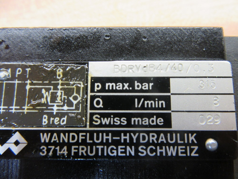Wandfluh BDRVdB4/40 Pressure Reducing Valve BDRVdB440