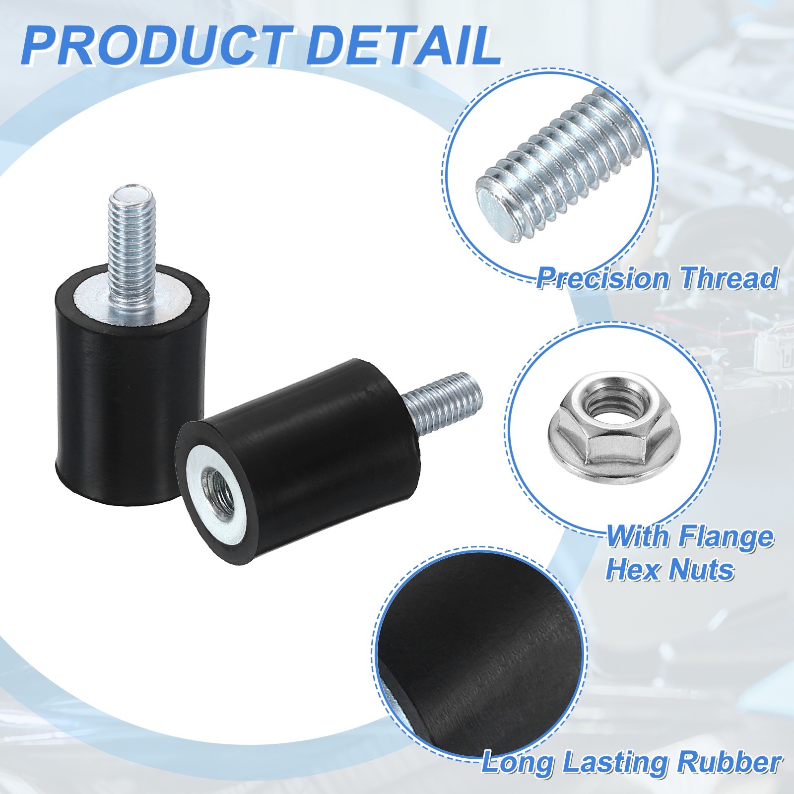 8Pcs M5x12mm Rubber Mounts 15x20mm Rubber Shock Absorber Mount with Nuts