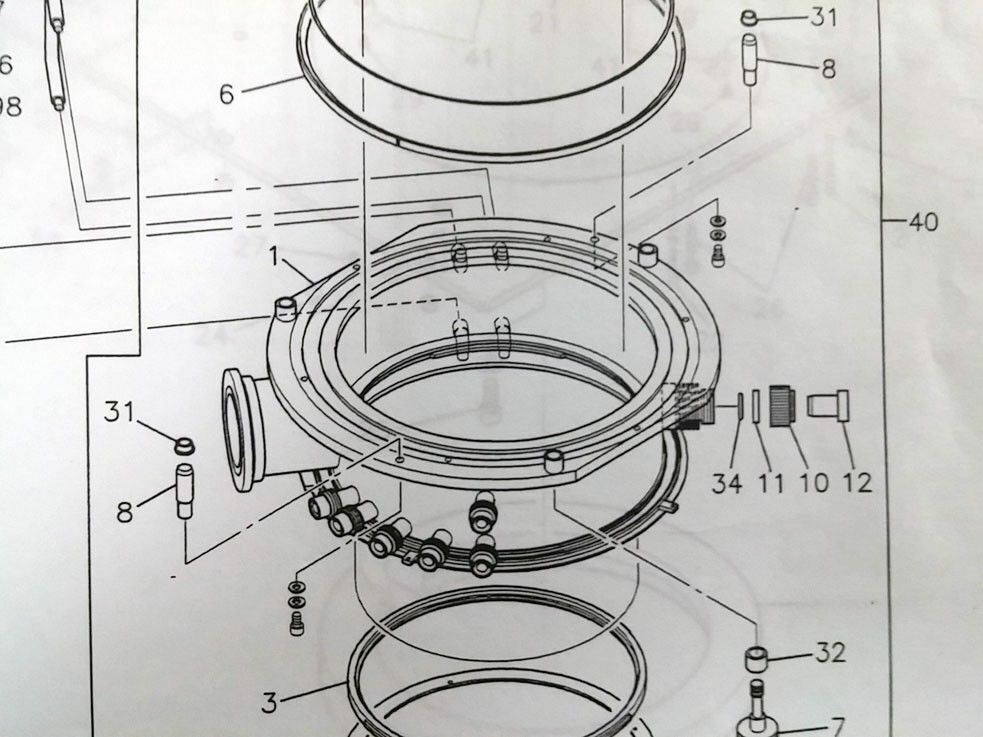 TEL Tokyo Electron 1187-131743-12, 2185-033126-12 Manifold Flange Plenum, Alpha8