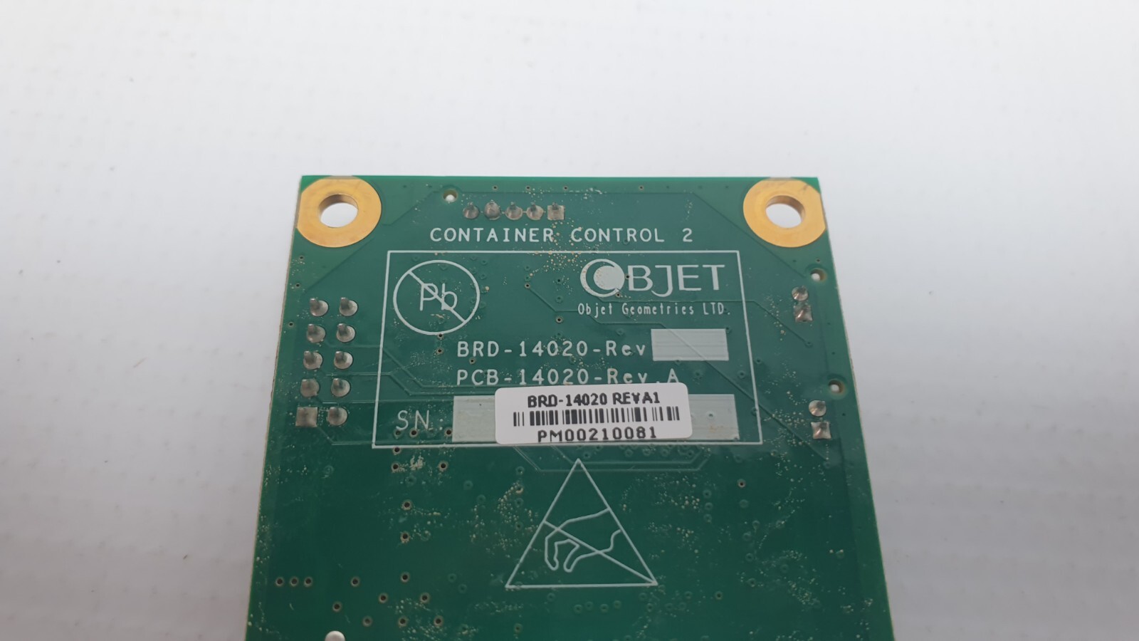 Stratasys Container Control Board 2 Assembly – P/N: BRD-14020-S, Rev: A