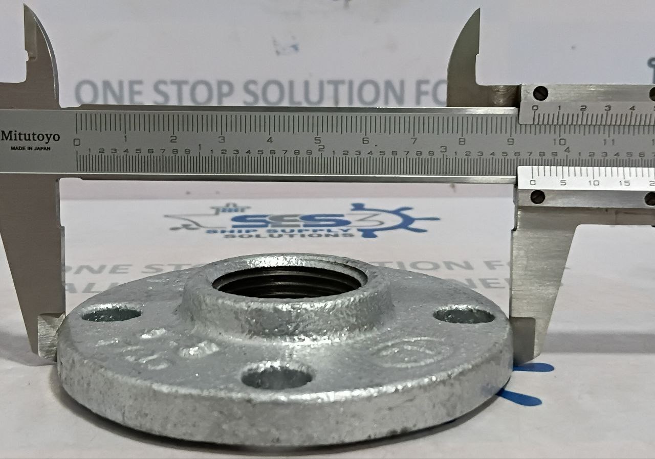 Galvanized Malleable Iron Floor Flange 3/4″ BSP Threaded 4 Bolt Pipe Flange