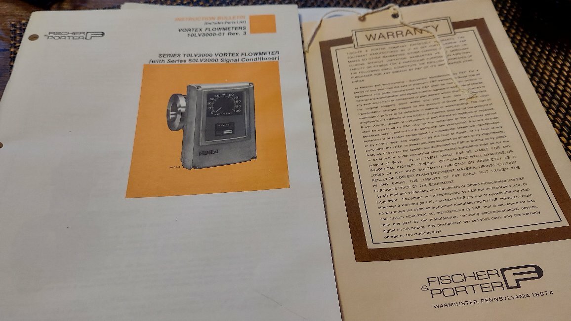 New Flowmeter Vortex Bailey Fischer Porter 10LV3401ACBB1BB IOLV3401ACBB1BB