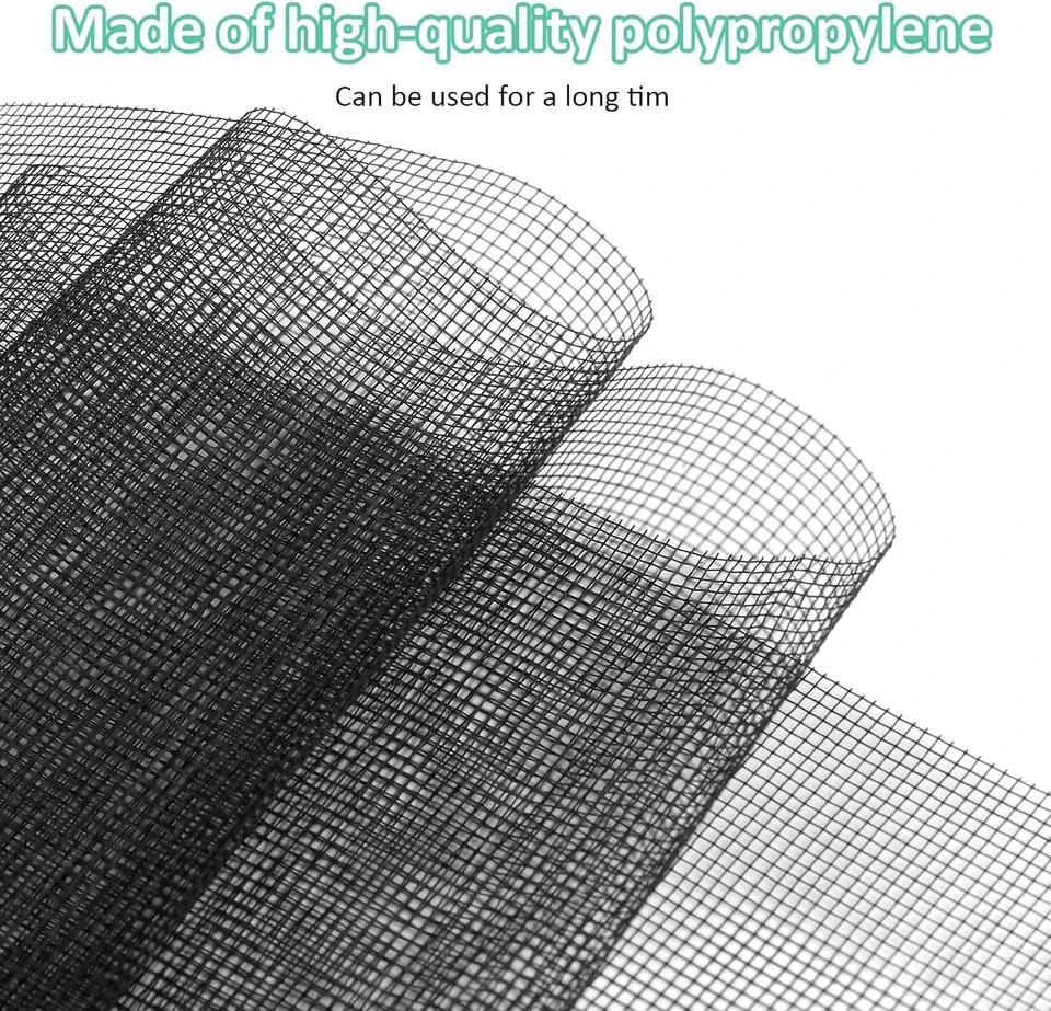 48×102 Inch Window Screen Replacement, DIY Adjustable Pet-Proof Patio Black