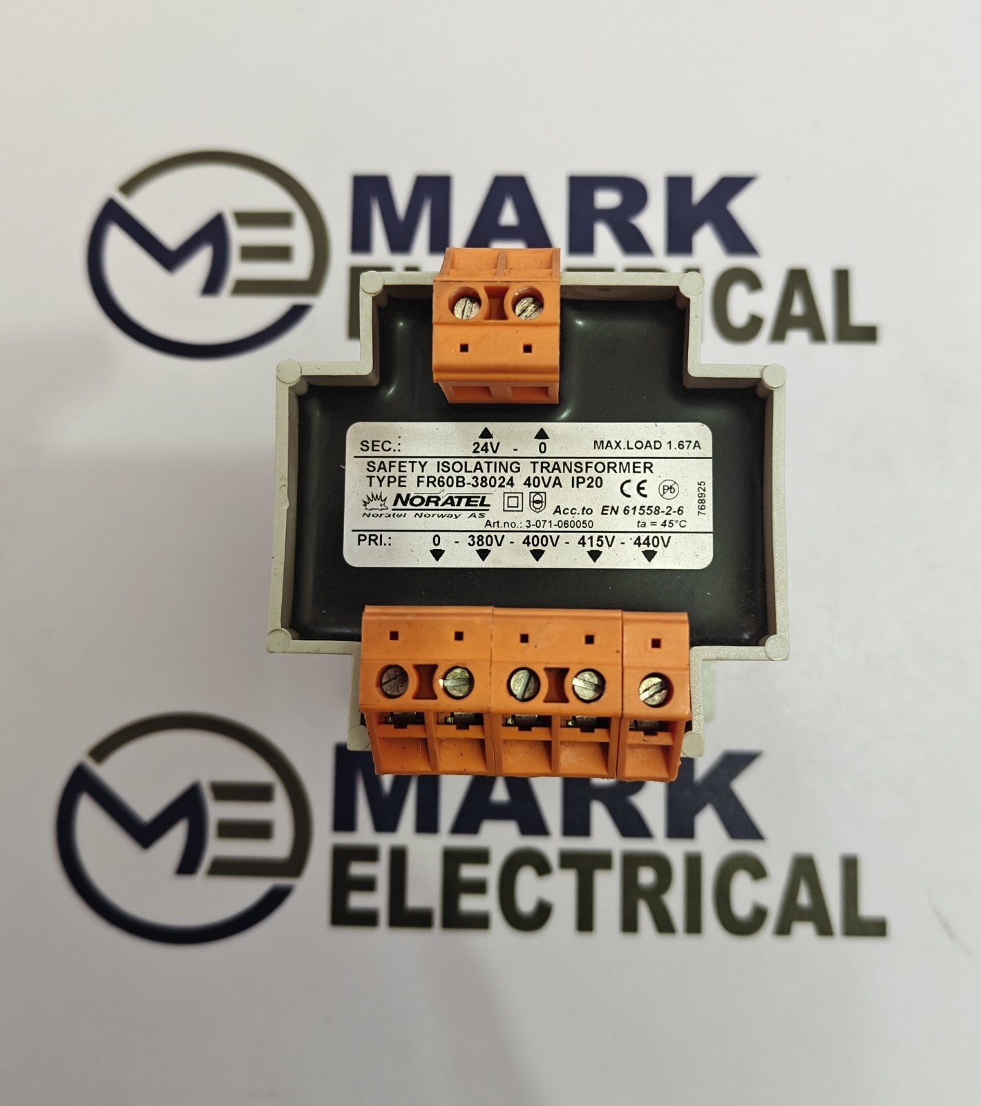 NORATEL FR60B-38024 SAFETY ISOLATING TRANSFORMER IN 440VAC OUT 24VAC 40VA