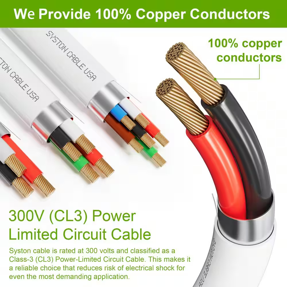 250 Ft. 18/6 White Cmp/Fplp/Cl3P-Plenum Rated Stranded-Shielded Bare Copper Secu