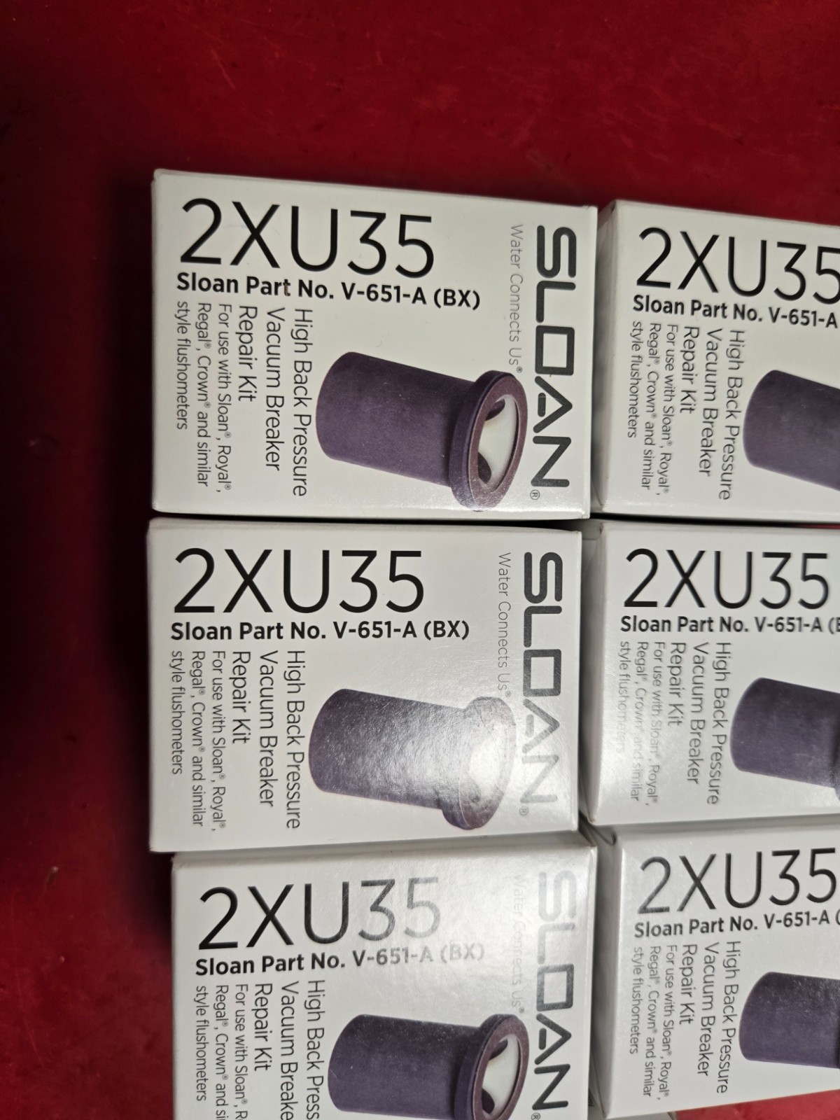 LOT of 7 NEW Sloan 2XU35 High Back Pressure Vacuum Breaker Repair Kit,