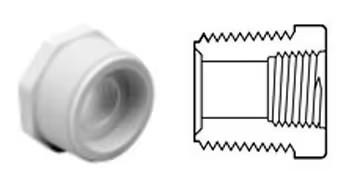 Spears 439-072 Sch. 40 PVC Reducing Bushing 1/2X1/4 MPT x FPT
