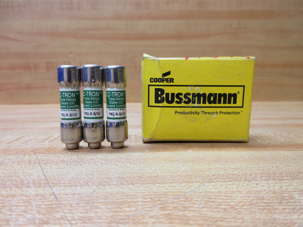 Buss FNQ-R-8/10 Bussmann Fuse Cross Ref 1CV06 (Pack of 3)