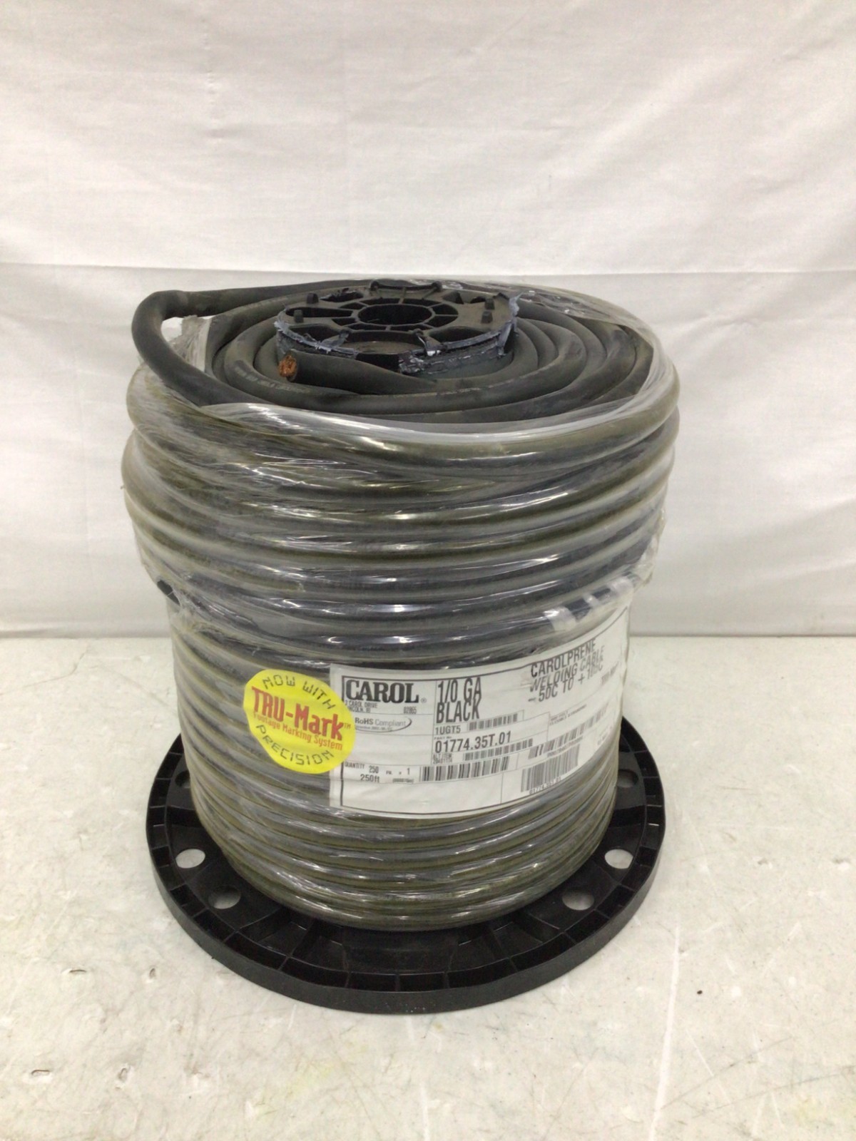 CAROL Welding Cable – 01774.35.01 250FT 1/0 AWG Conductor 600V BLACK