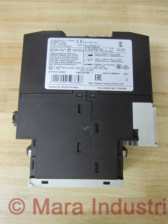 Siemens 3UF7010-1AU00-0 Relay Motor Control W/1 Terminal Block