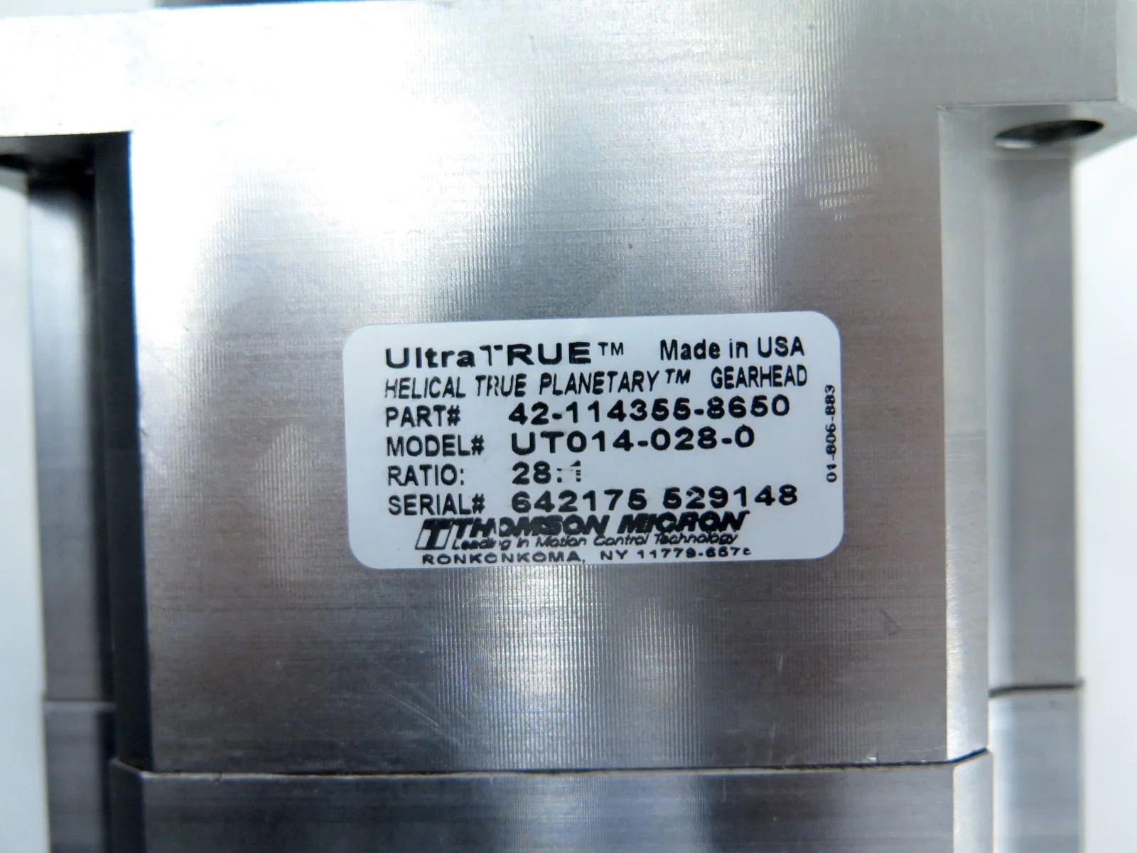 Thomson Micron Ultra True UT014-028-0 GearHead Helical True Planetary