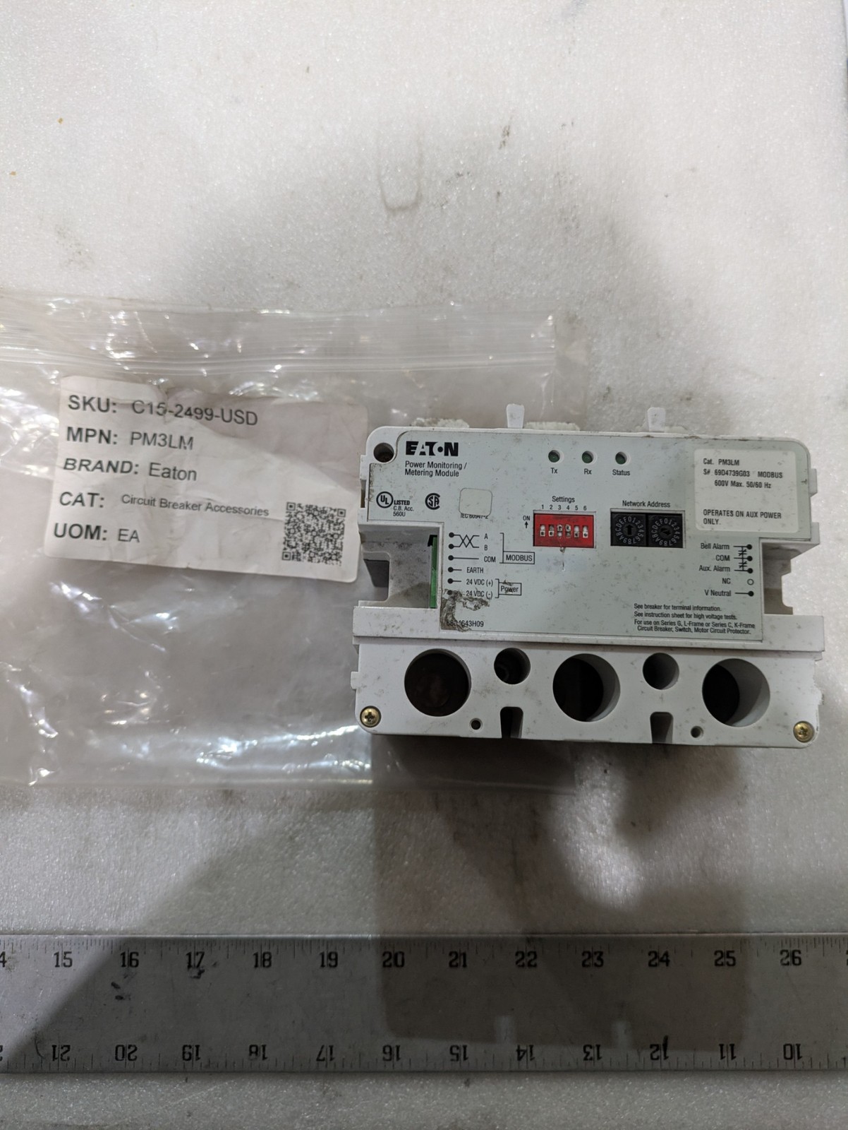 Eaton PM3LM 69D4739G03 Power Monitoring Metering Module 600V 50/60Hz Modbus CB
