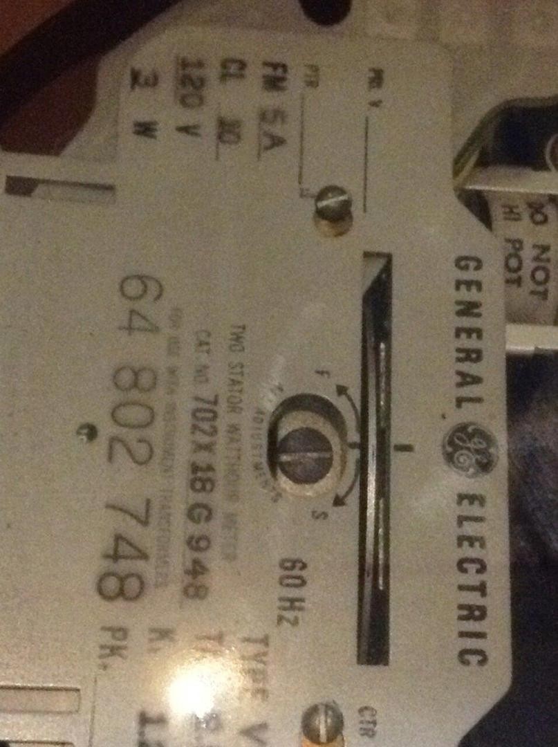 GENERAL ELECTRIC 702 x 018G948 Polyphase Meter VW-63A New #74735