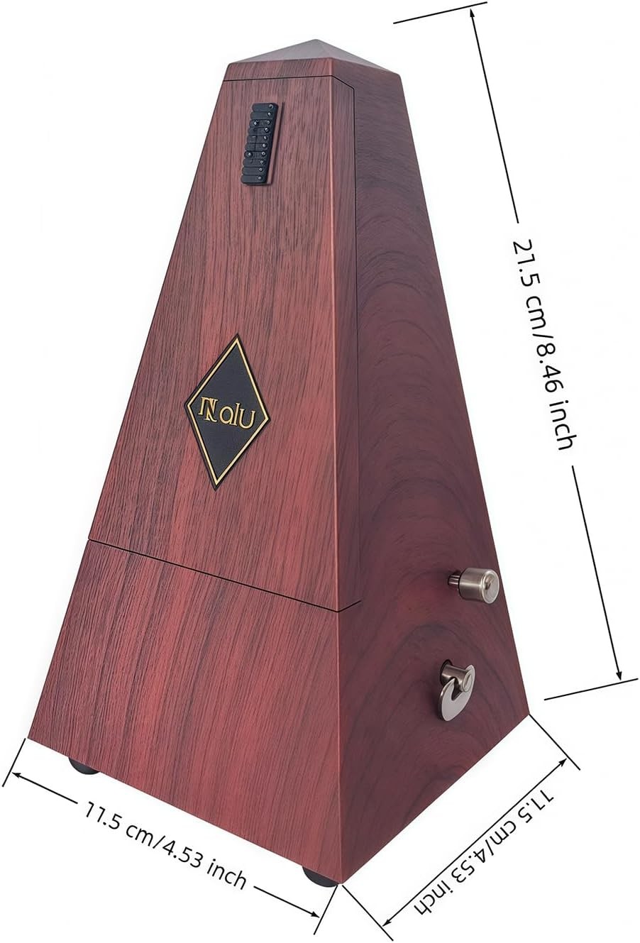 NALU Metronome – Classic Mechanical Wind-Up Design with Bell for Piano, Guitar,