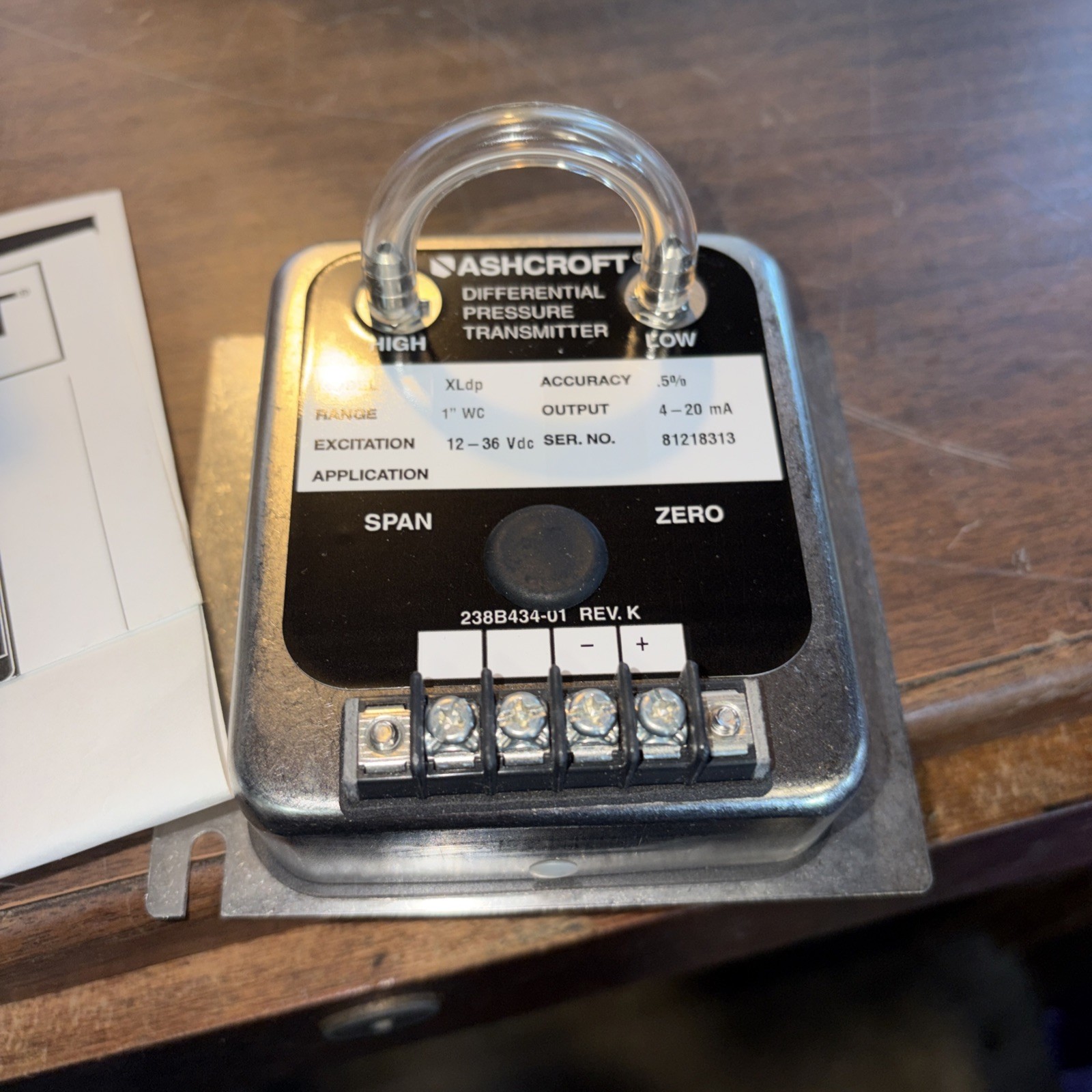 Ashcroft Instruments IXLdp Differential Presure Transducer PN: PDP-2P