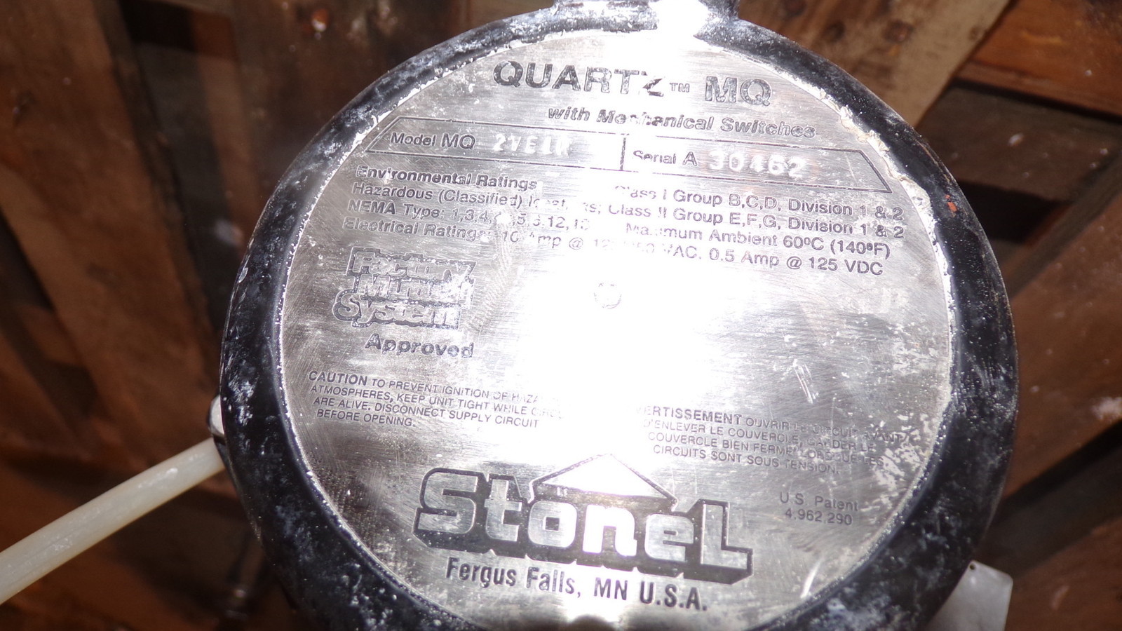 Stonel Quartz MQ2VE1R Mechanical Switch Inner Hole Dia 2″ *FREE SHIPPING*