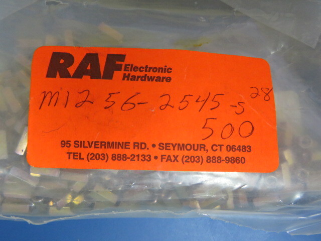 RAF M1256-2545-S-28 Qty of 100 per Lot 9mmL M2.5x.45 Steel 4.5mm Hex