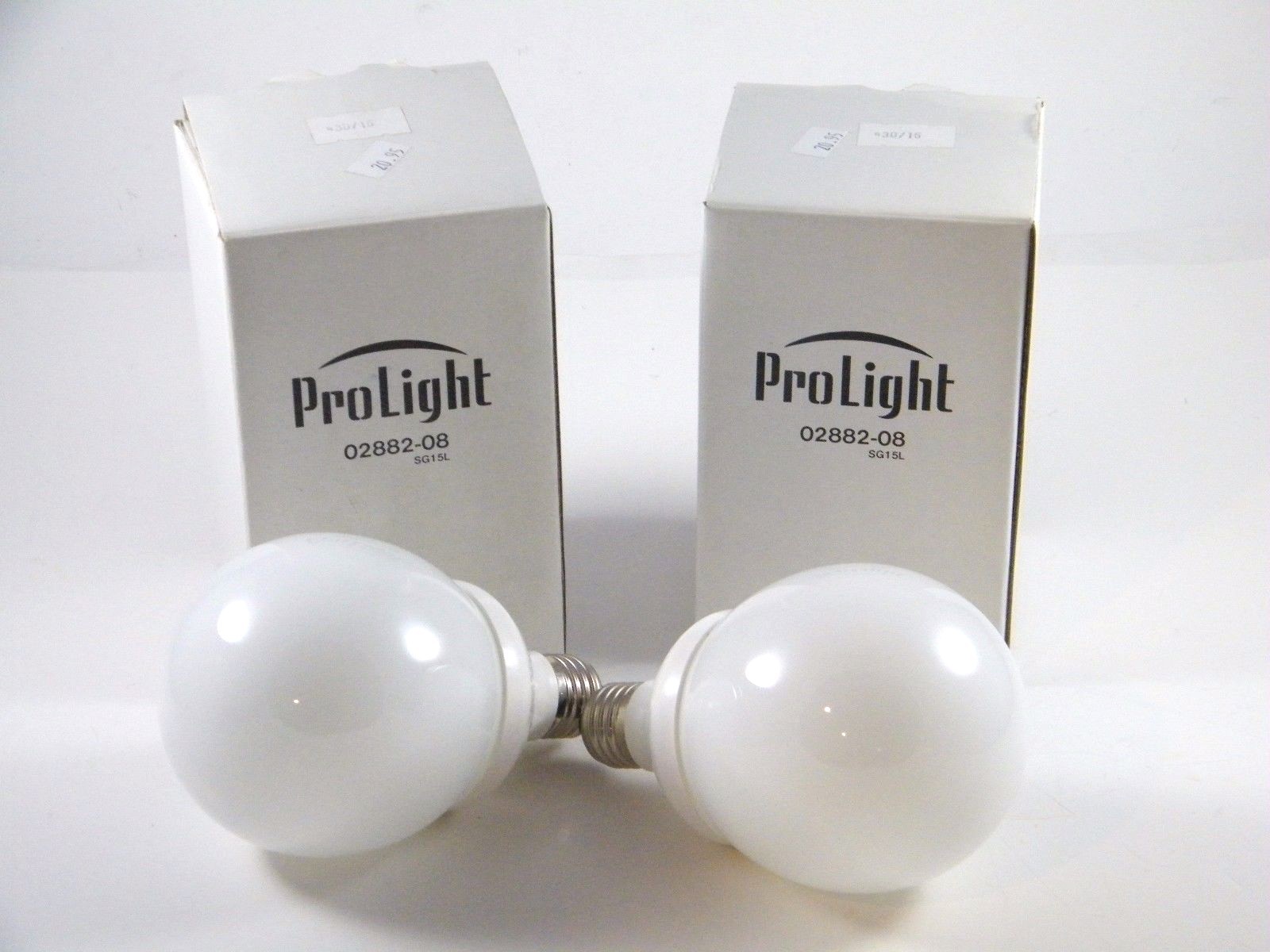 (2) PROLIGHT BULB, PRO LIGHT 02882-08, SG15L, 15 WATT, 12Ov, G30 / 15 ~ NOS NEW