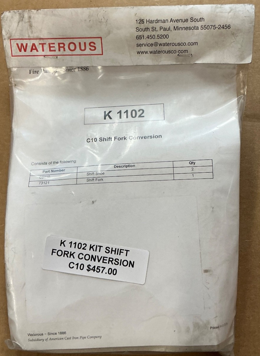 Waterous K 1102 KIT SHIFT FORK CONVERSION C10