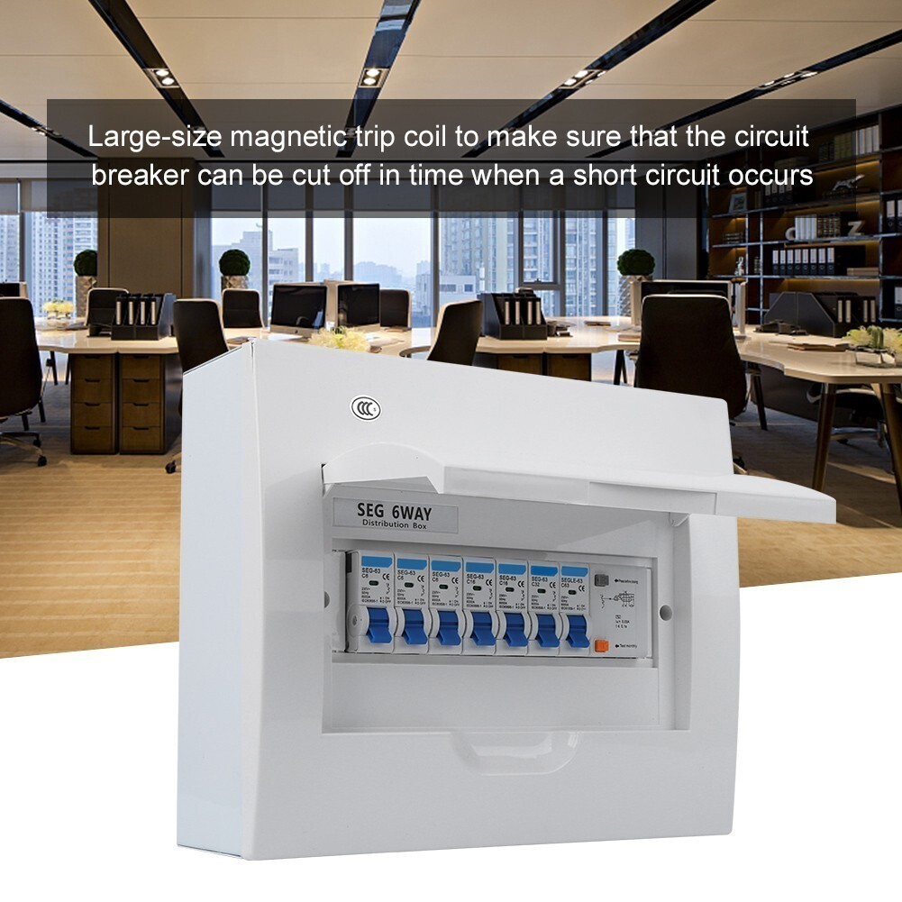 Circuit Breaker Small 6Way Leakage Protection 63A 30mA RCD+4MCB