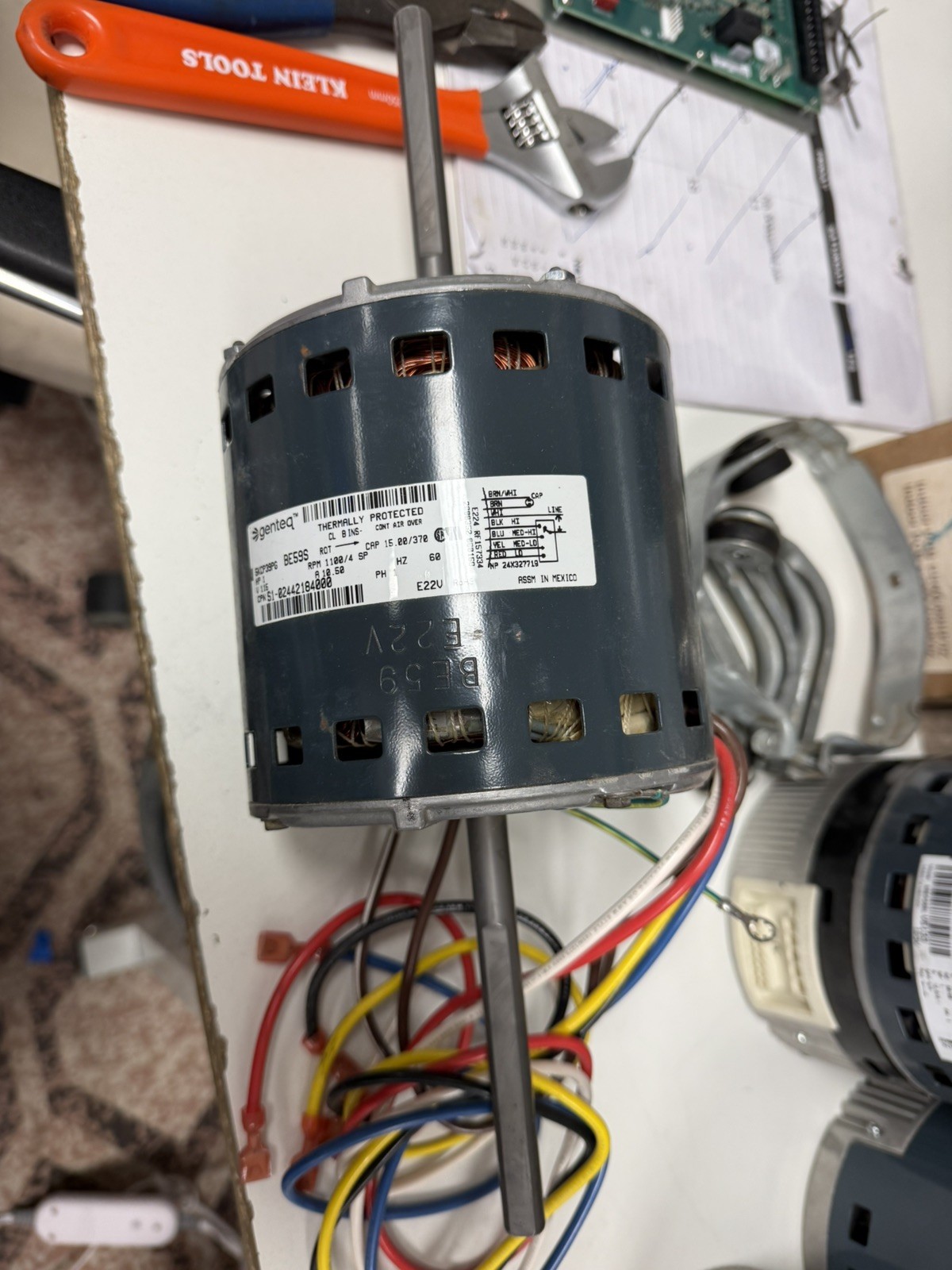 Genteq 5KCP39PG BE59S Blower Motor Used Excellent Working Condition