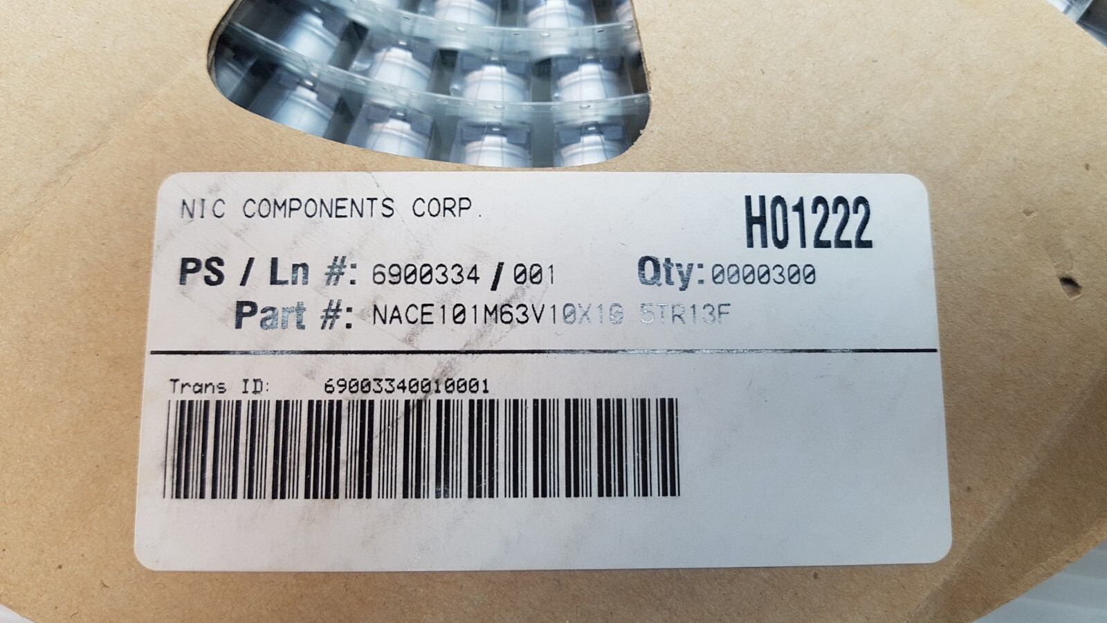 300PCS NIC COMPONENTS NACE101M63V10X10.5TR13F ELECTROLYTIC CAPACITOR
