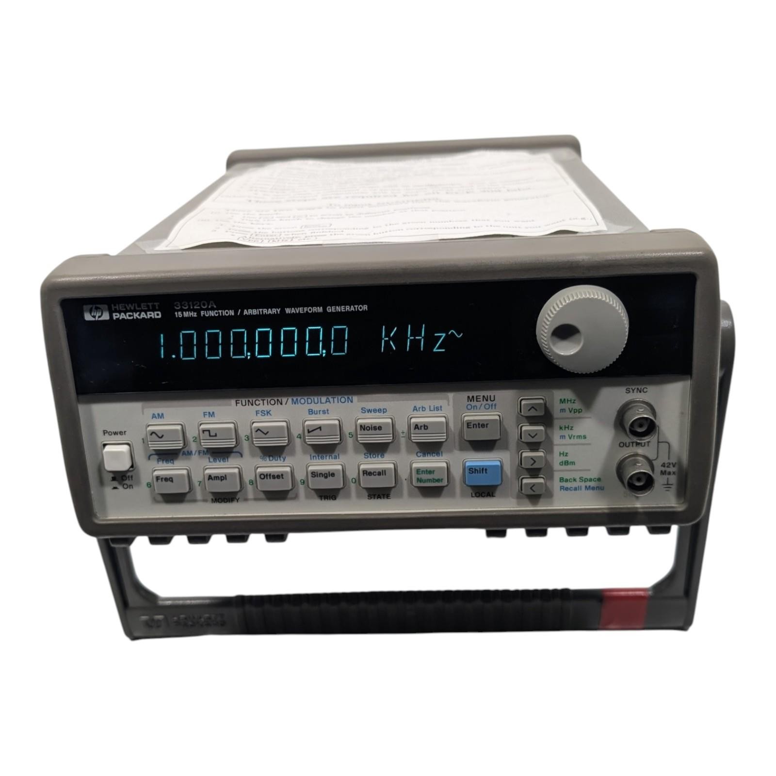 Hewlett Packard 33120A function generator