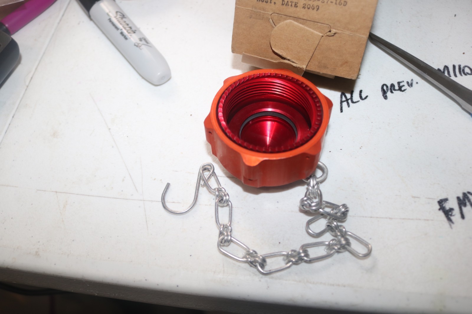 NOS Aeroquip QD quick disconnect cap 145-S7-16D orange/ red anodized AN