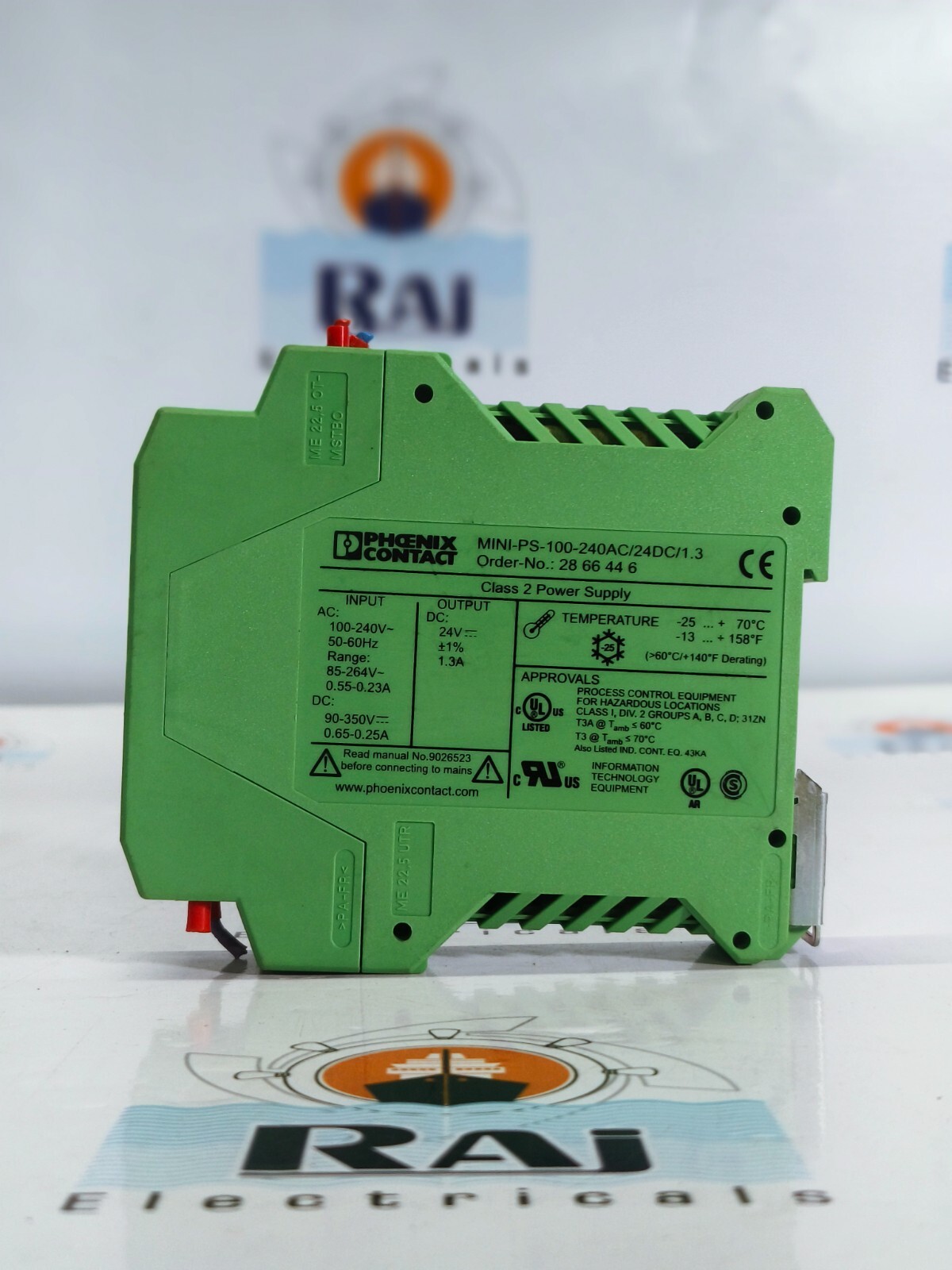 Phoenix contact mini-ps-100-240ac/24dc/1.3 mini power supply 28 66 44 6