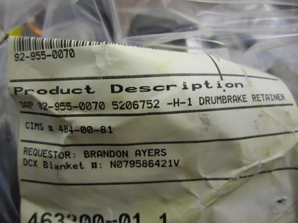 DAP 92-955-0070 Drum Brake Retainer 5206752 -H-1