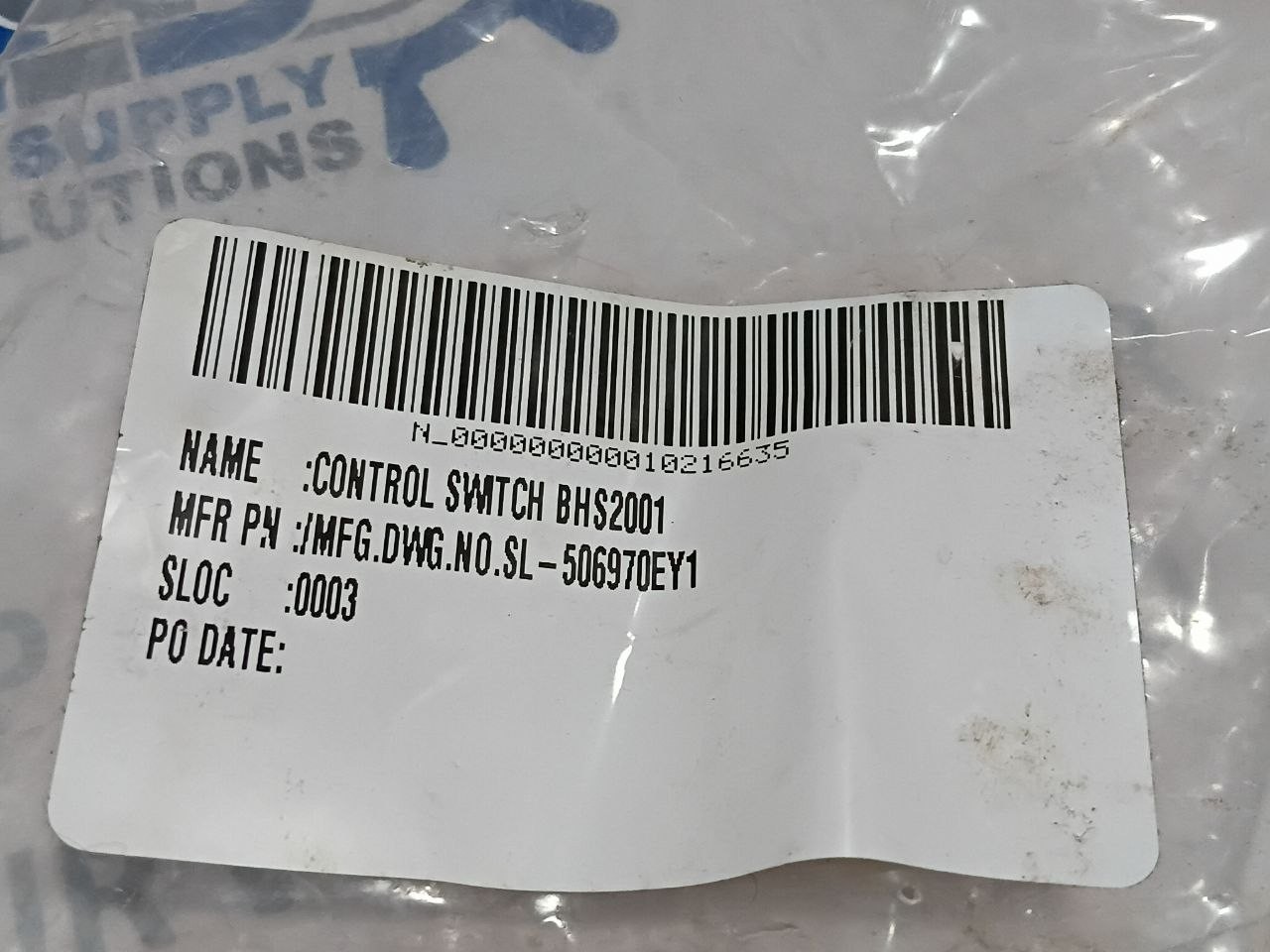 Fuji Electric BH-S2001 Control Switch SL-506970EY1 (Unused New)