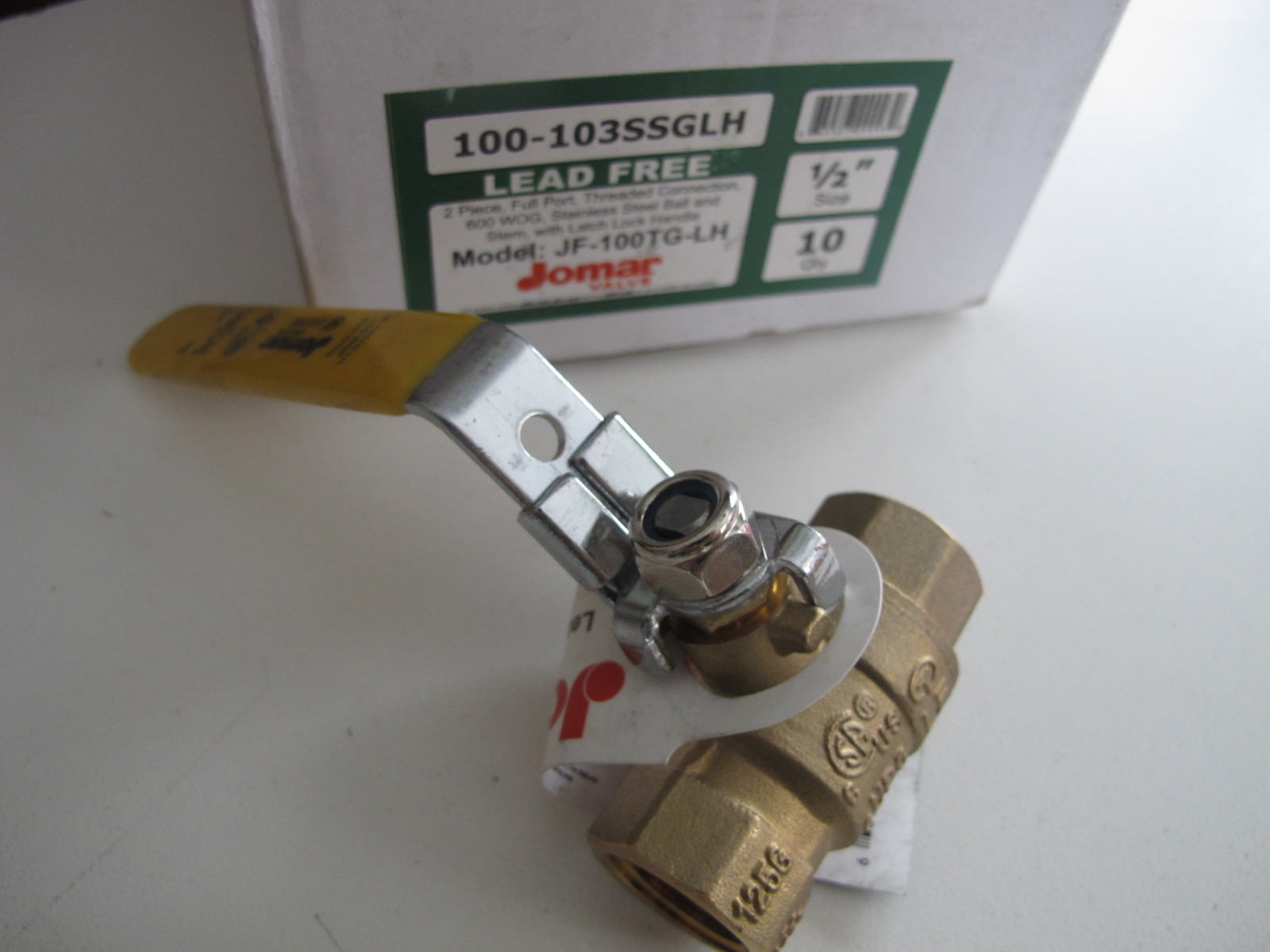 JOMAR VALVE JF-100TG-LH LF Brass Ball Valve,SS Trim,NPT,1/2″ 600WOG NEW