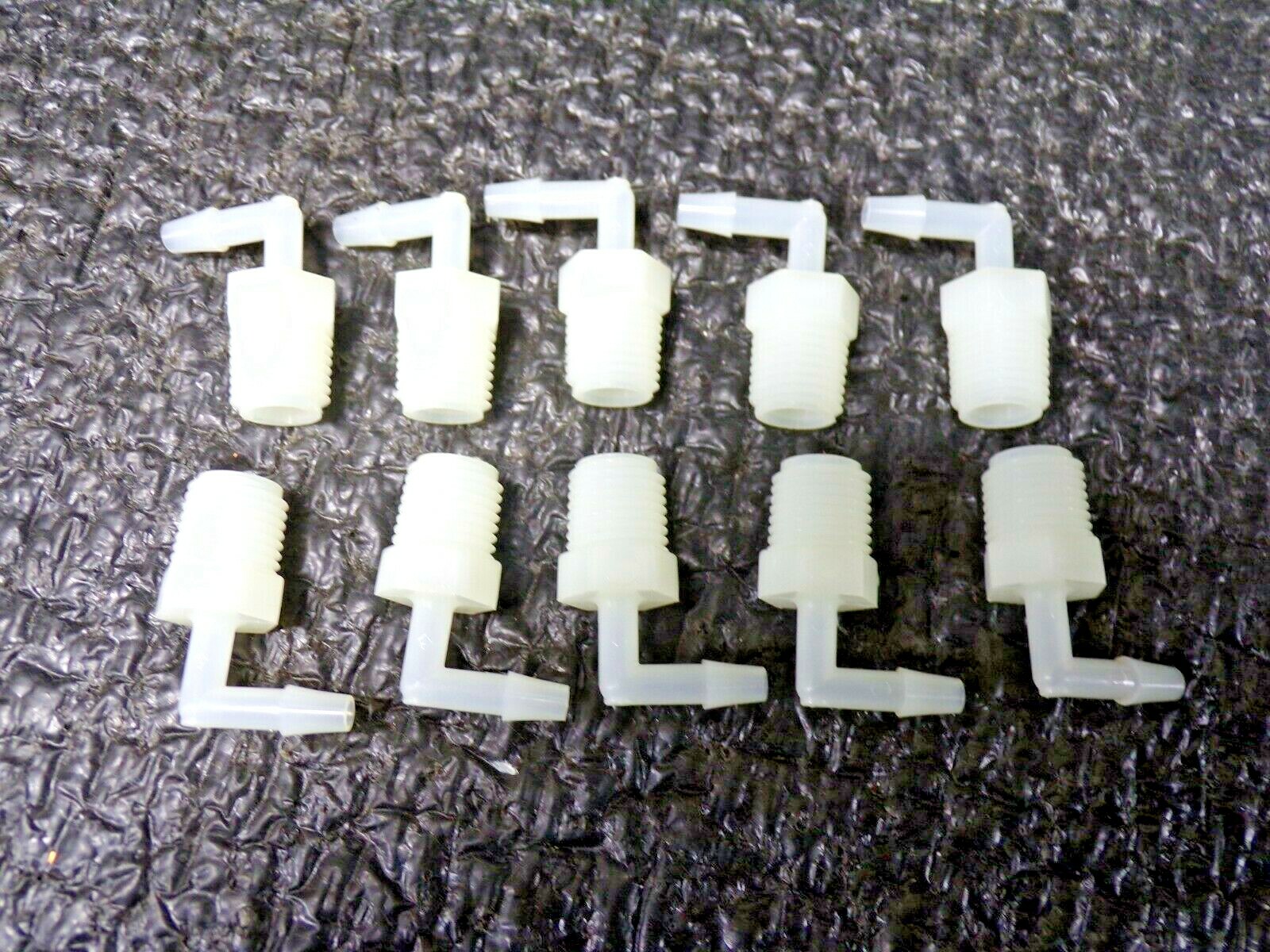(10pk)THOGUS Barbed x MNPT Elbow, 90° Male, Nylon, 3/16″ Barb Size, Natural,(RG)
