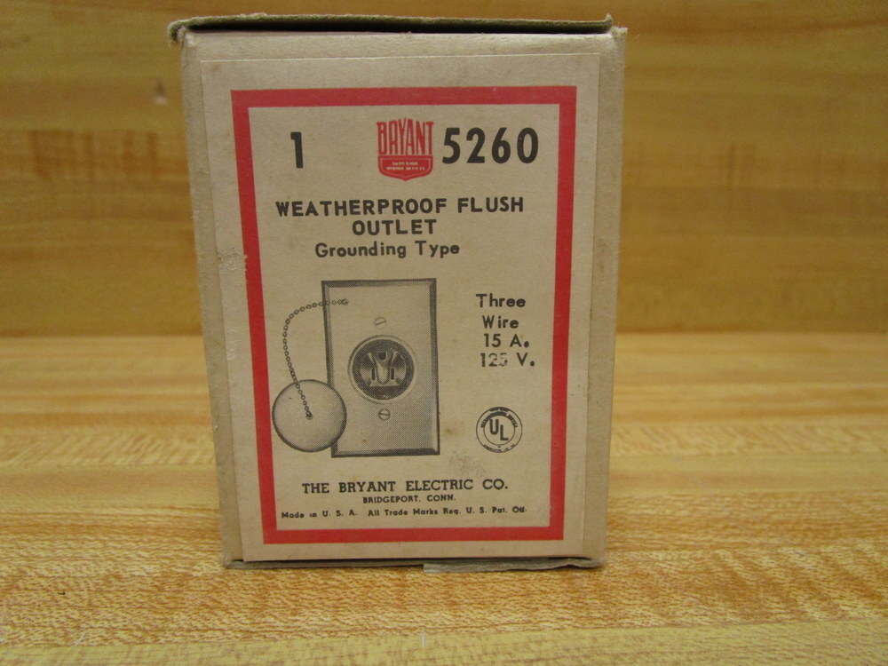Bryant Electric 5260 Weatherproof Flush Outlet Cover & Hardware Only