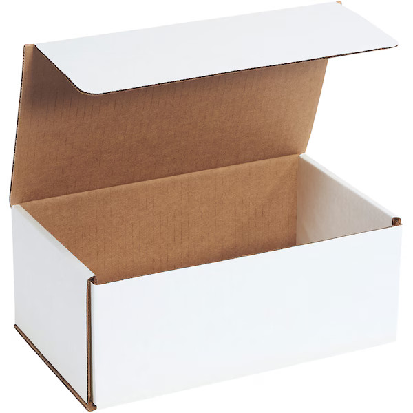10 in x 6 in x 4 in Inside H, Literature Mailer, White, Corrugate, Single Wall