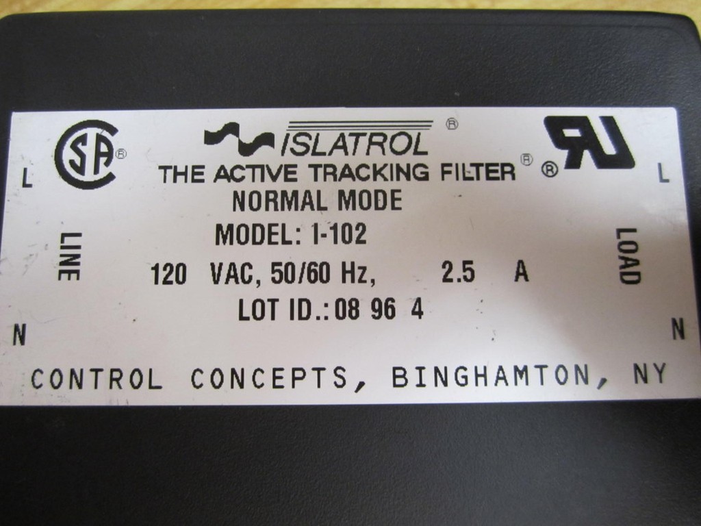 Islatrol I-102 1102 Active Tracking Filter