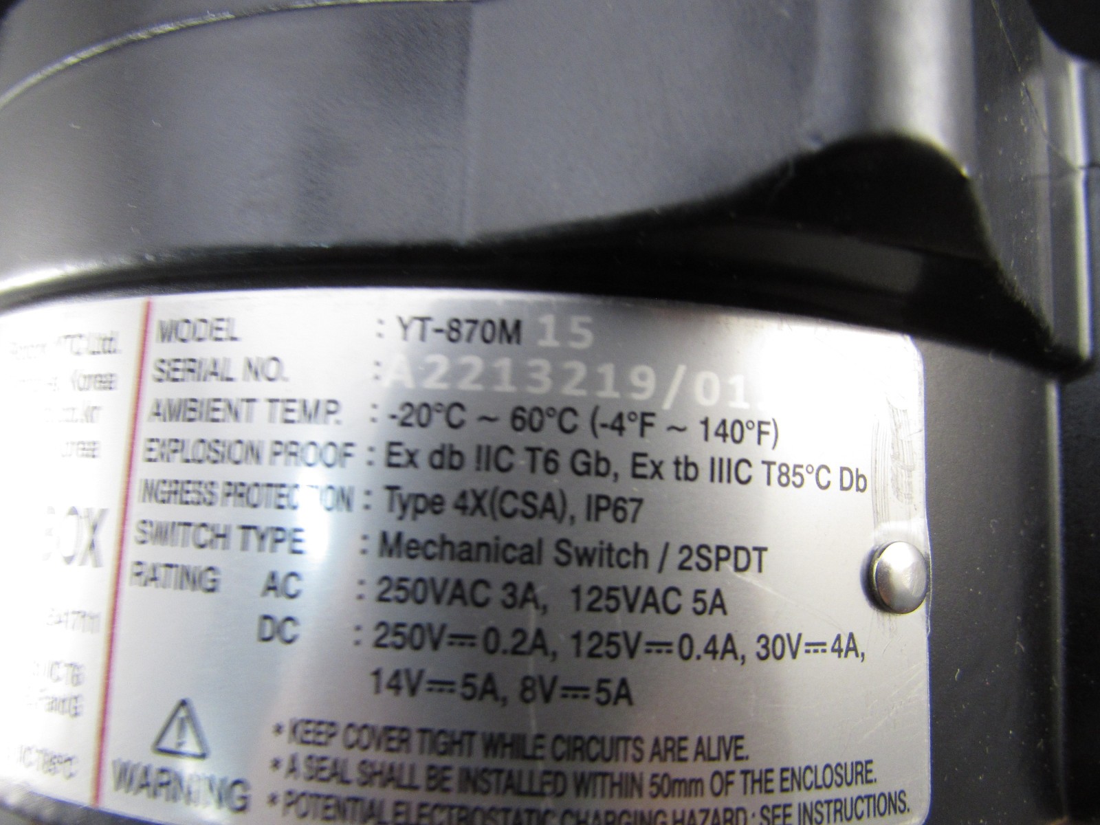 ROTORK YT-850M15 Limit Switch Box