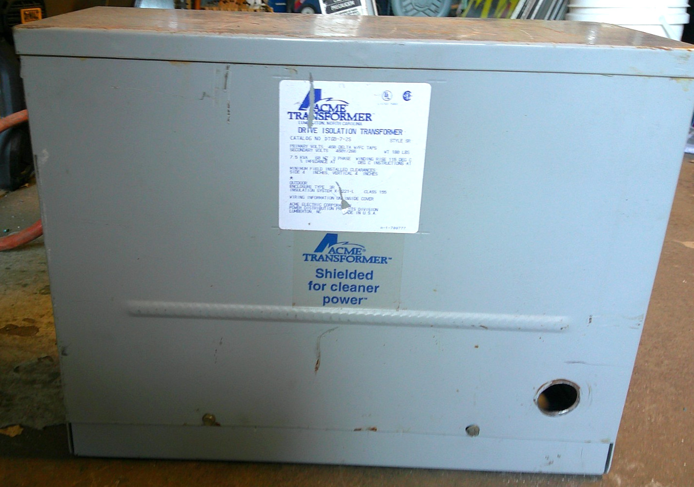 ACME TRANSFORMER DTGB-7-2S – 7.5 KVA 3 PHASE DRIVE ISOLATION TRANSFORMER