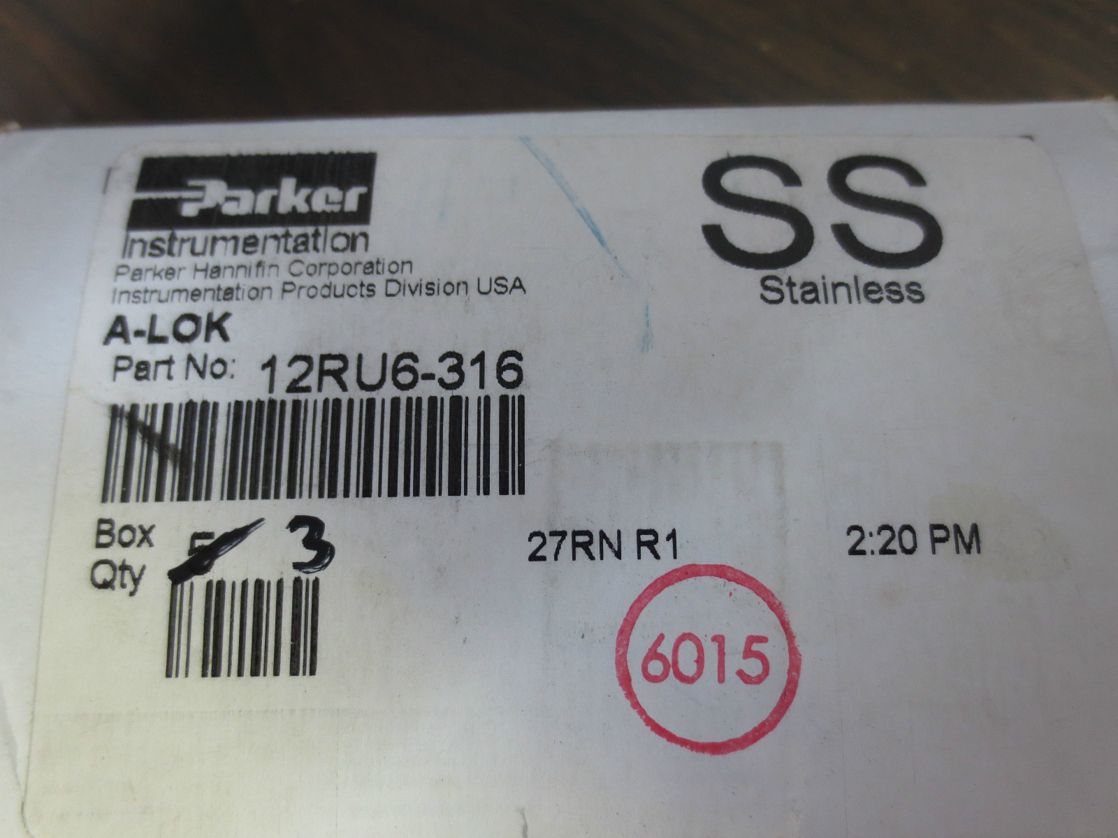 PARKER 12RU6-316 A-LOK REDUCING UNION ASSEMBLY 3/4″x3/8″ STAINLESS STEEL – NEW