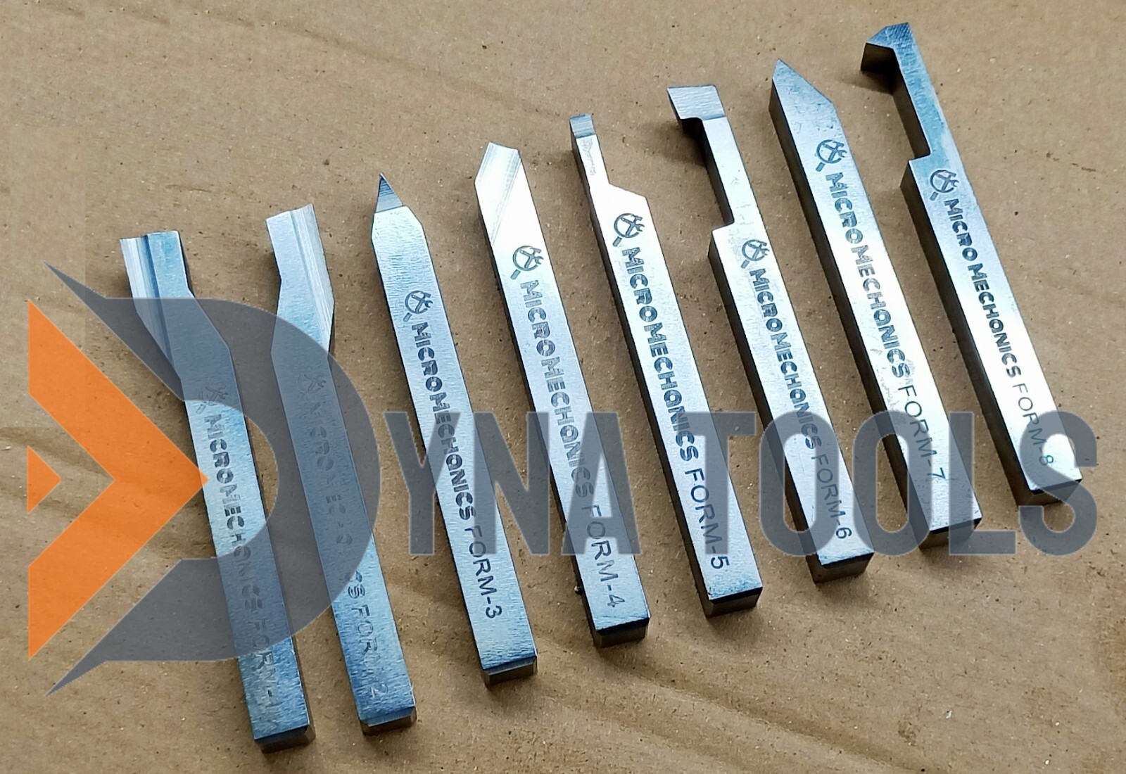 10mm x 100mm HSS Lathe Form Tools Set Of 8 Pieces Square Shank Pre-Formed Tools