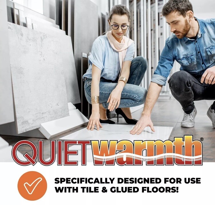 QuietWarmth Tile QWT1.5X5F120 Radiant Floor Heating Mat for Below Tile Stone and