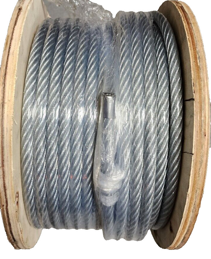 3/8″ 7/16″ X 100′ Vinyl Coated Aircraft Cable 7X19 Control Wire Rope Galvanized