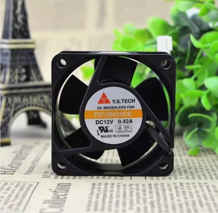 Y.S.TECH FD126025EB 6025 DC12V 0.42A 6CM 2-pin dual ball cooling fan