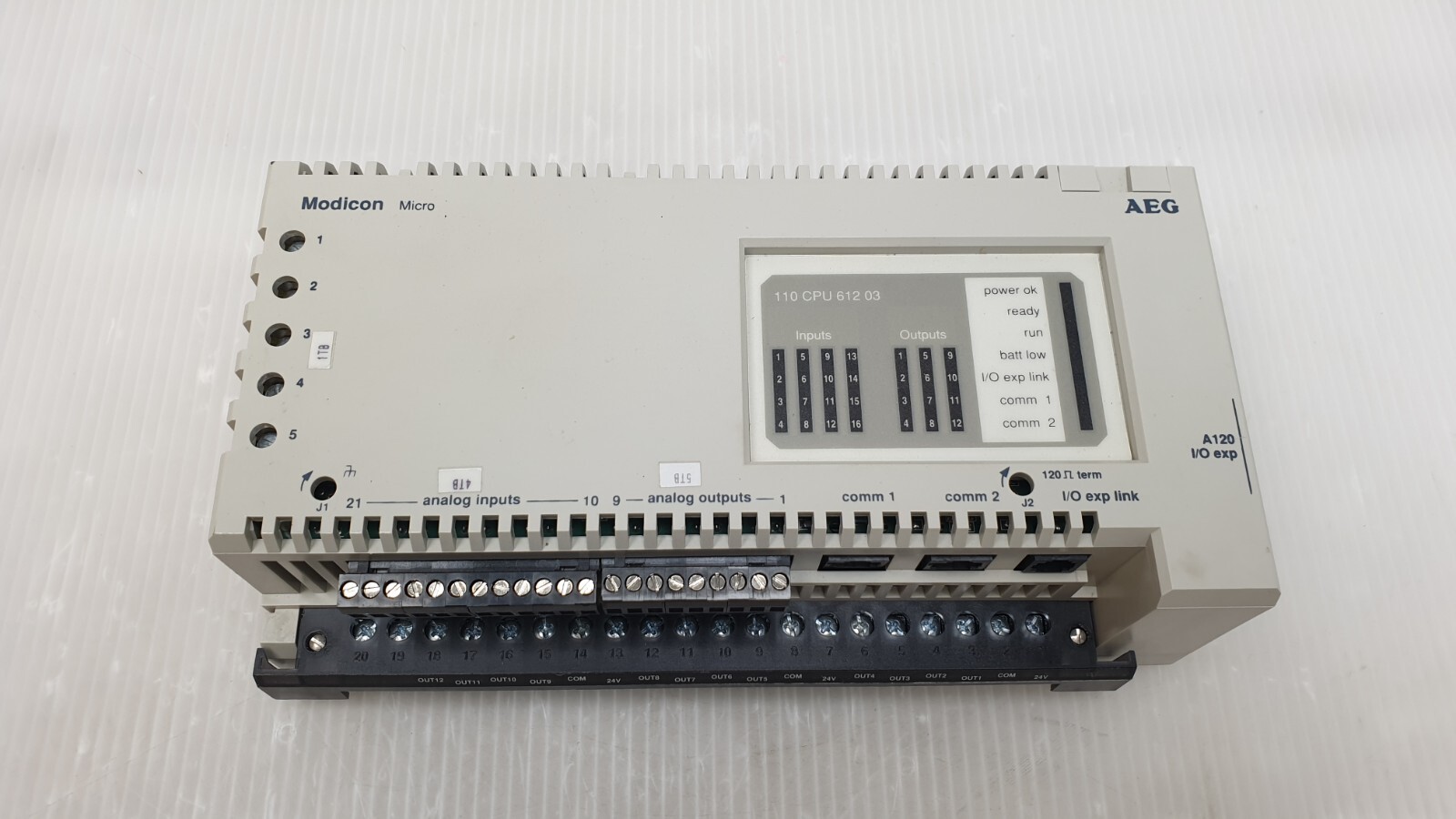 Schneider AEG 110 CPU 612 03 Modicon Micro CPU DC PS ANIO 110CPU61203