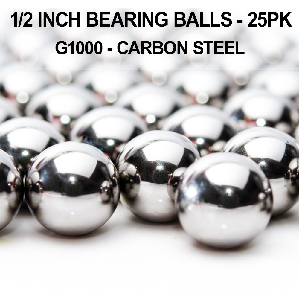 1/2 Inch Carbon Steel Bearing Balls – 25 pack – G1000 – 1015 Carbon Steel