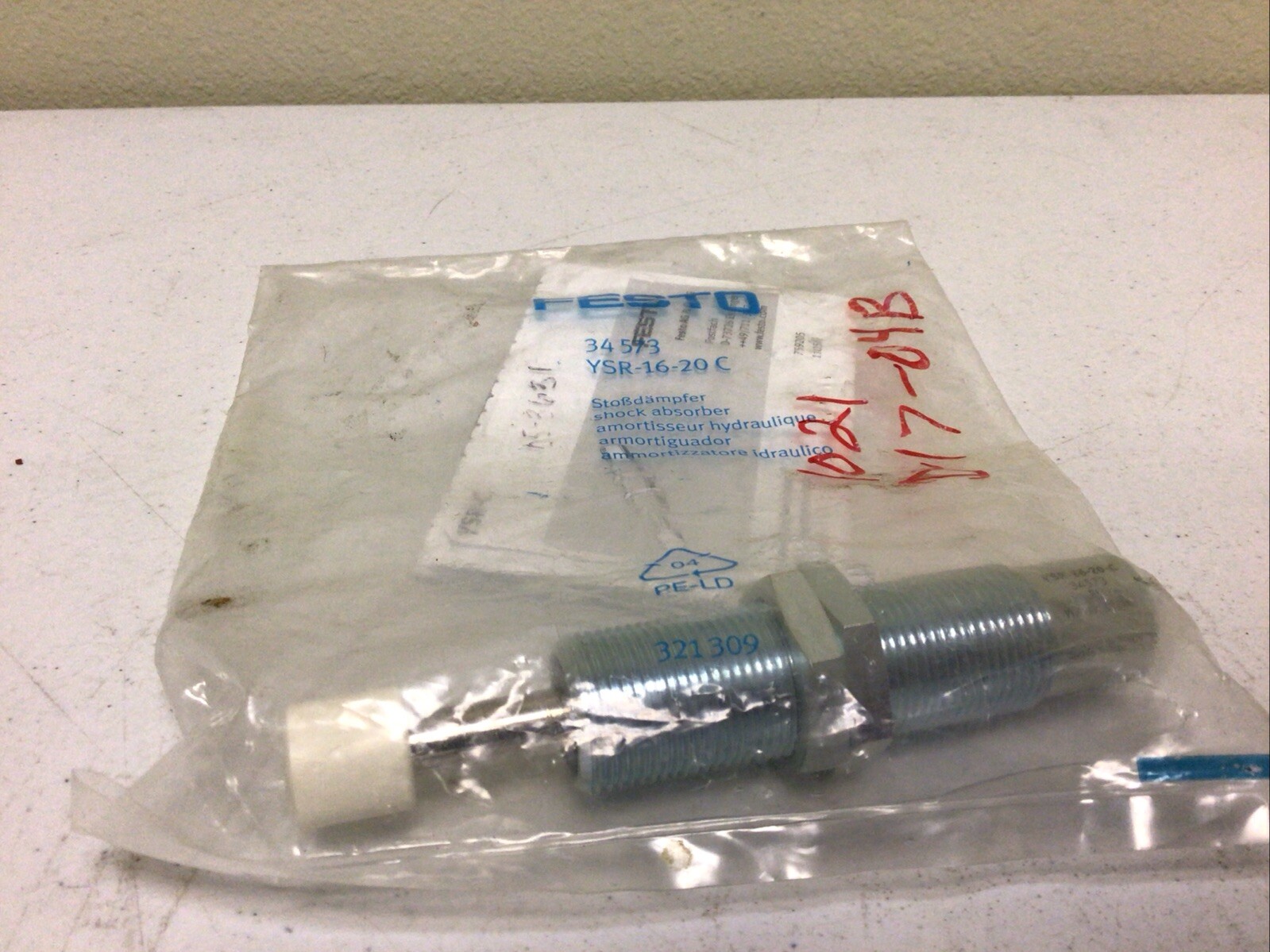 NEW, FESTO YSR-16-20-C 34573 K2 SHOCK ABSORBER 12MM BORE 12MM STROKE, FREE SHIP