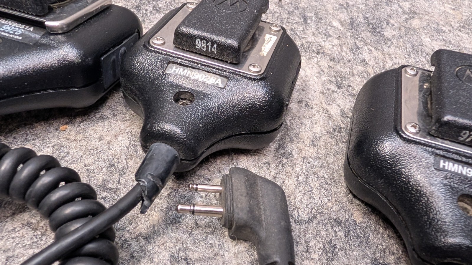 Lot of 3 Motorola HMN9051A, HMN9026A,HMN9725D – 2-Pin Remote Speaker Microphone