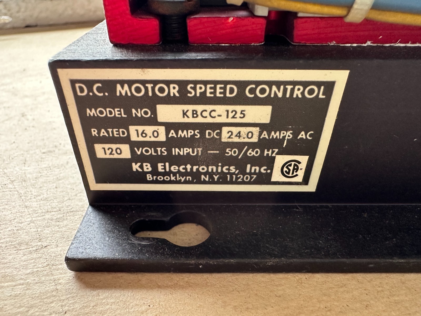 KB KBCC-125 MOTOR SPEED CONTROLLER